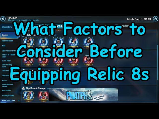 How to Decide When You Should Relic 8 Your Toons?