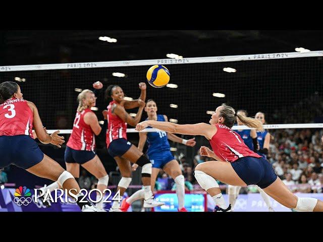 Team USA women's volleyball holds off furious comeback attempt from Serbia | Paris Olympics