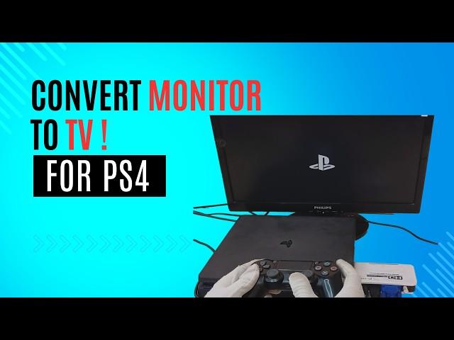 how to connect ps4 to monitor VGA with HDMI to VGA Converter?