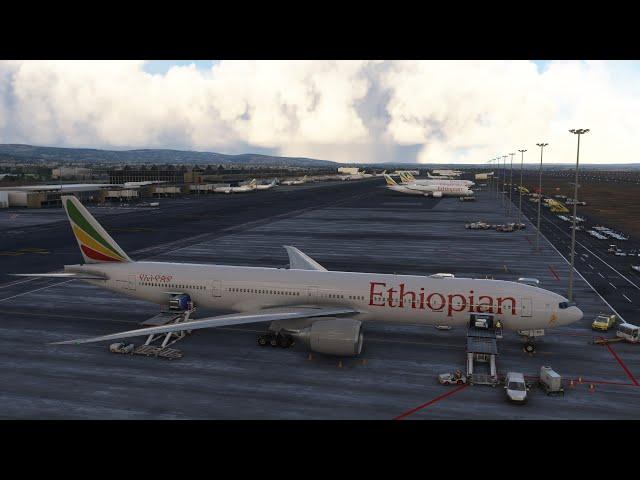 MSFS 2020 VLOG Rainy landing into Addis Ababa PMDG777