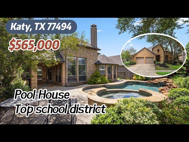 #18｜Houston House｜Katy，top school district，pool house，4 bed,3 bath，spa and lush landscaping，$565,000