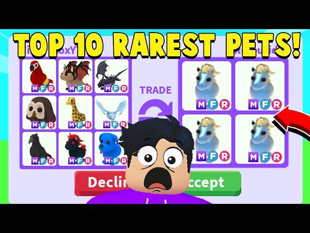 I Traded The 10 RAREST Pets In Adopt Me! (BEST TRADES EVER)