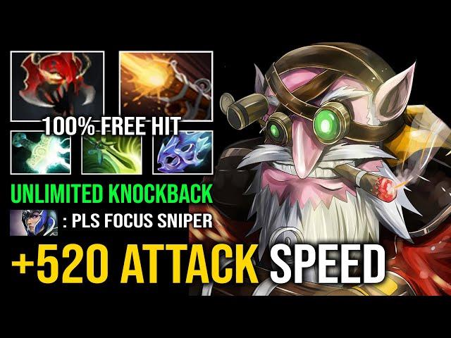 WTF 100% FREE HIT 520 Attack Speed Unlimited Knockback Max Range Super Speed Sniper Dota 2