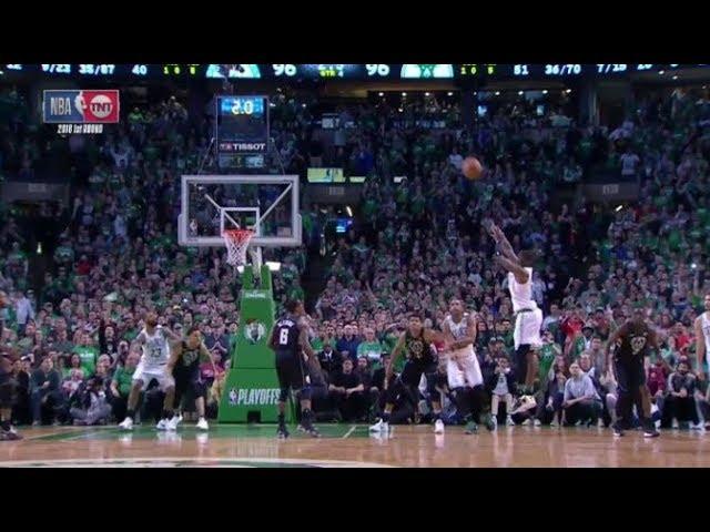 Terry Rozier hits clutch three pointer, Khris Middleton ties it with 0.5 left!