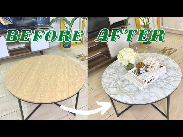 Under R200 Coffee Table Makeover;Quick,Simple, Detailed At Home DIY Marble Finish | Sabelo Hadebe