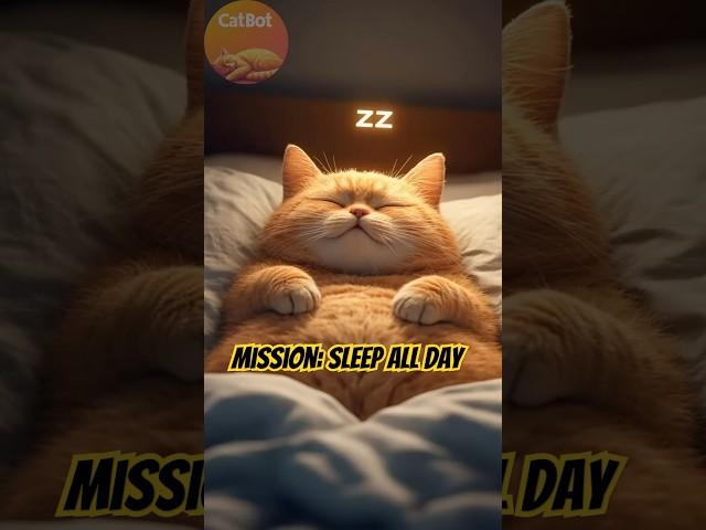 CatBot's Lazy Nap Quest: The Adorable Orange AI Cat's Lazy Day!