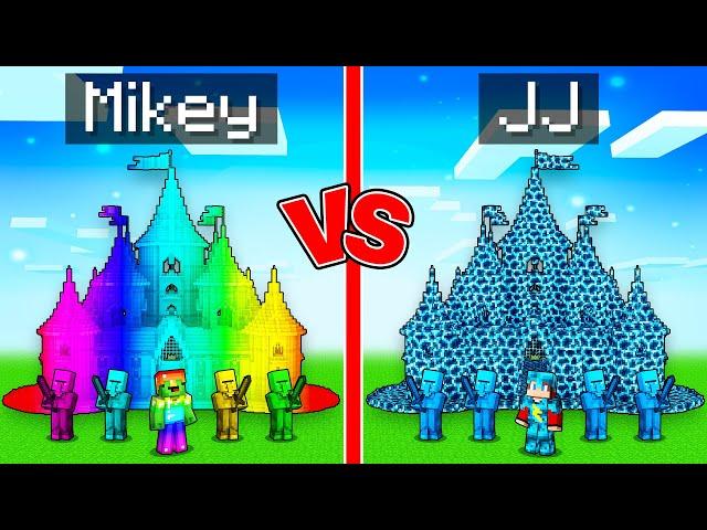 Mikey RAINBOW vs JJ STORM Kingdom Survival Battle in Minecraft (Maizen)