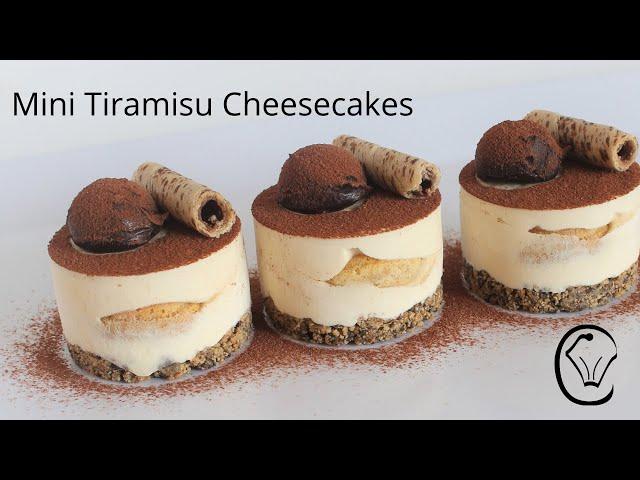 BEST Mini Tiramisu Cheesecakes Topped with Dark Chocolate Ganache Truffles Easy Make Ahead Dessert