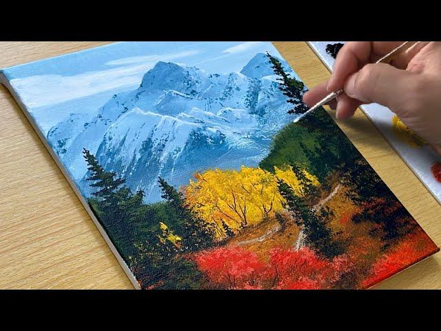 Easy Way to Paint an Autumn Landscape / Acrylic Painting