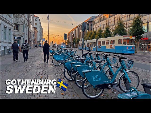 SWEDEN Walking Tour  - Gothenburg, Sweden's city centre on a summer evening (August 2021)