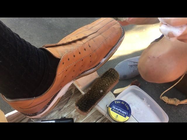 Restoring branded italian shoes