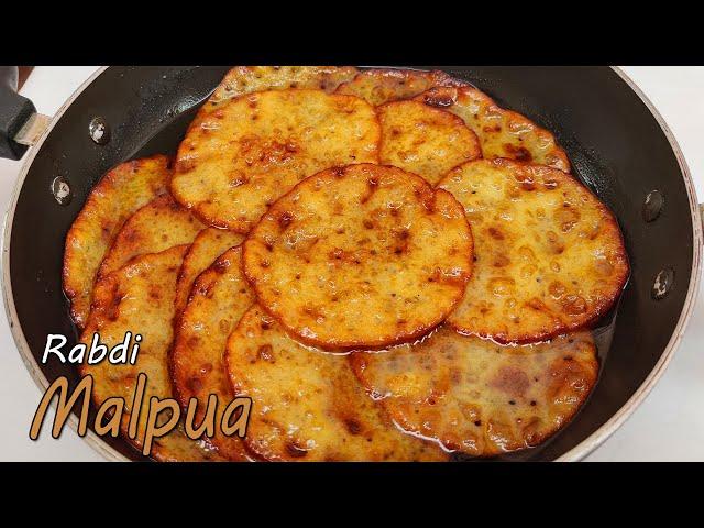 1 लीटर दूध से बनाये हलवाई जैसा राजस्थानी रबड़ी मालपुआ |Perfect Rajasthani Rabdi Malpua|Pushkar Malpua