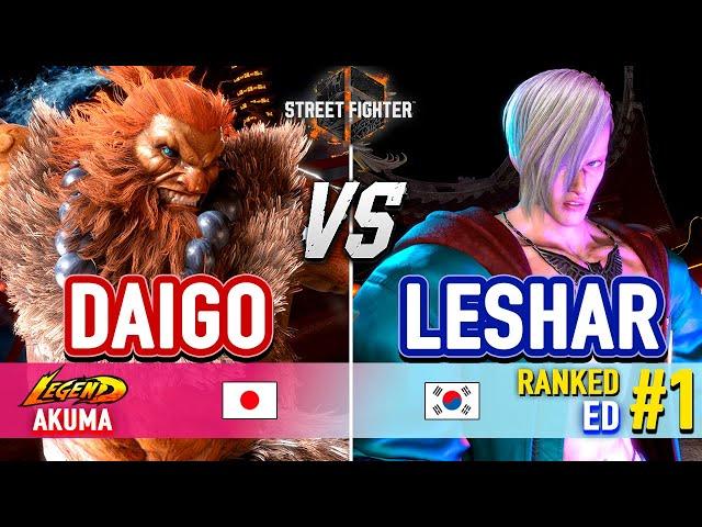 SF6  DAIGO (Akuma) vs LESHAR (#1 Ranked Ed)  Street Fighter 6 High Level Gameplay