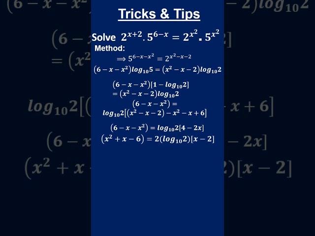 find the value of x #tricksandtips #mathematicsbyvikassrivastava #shorts #youtubeshorts #trending
