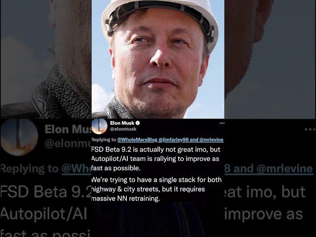 Elon Musk tweets Tesla's self-driving software update FSD Beta 9.2 software is 'not great'