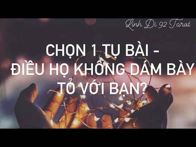 Chọn 1 tụ bài - Điều họ không dám bày tỏ với bạn?