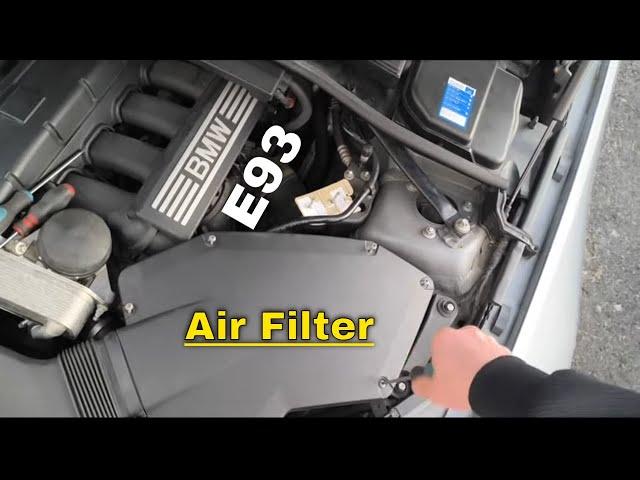 How to change your air filter on your BMW E93 325i 3 liter motor cabrio in 5 minutes !!!