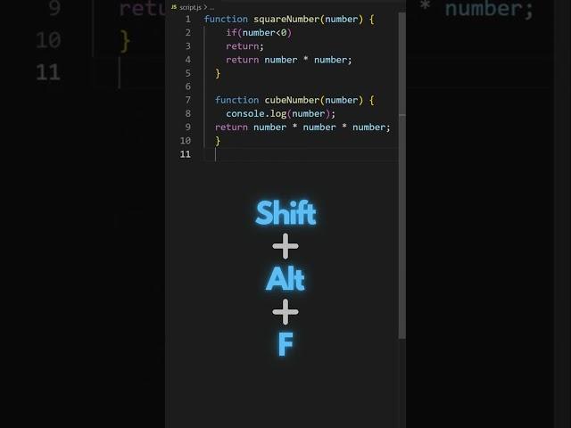 Format Code in VS Code - Shortcut