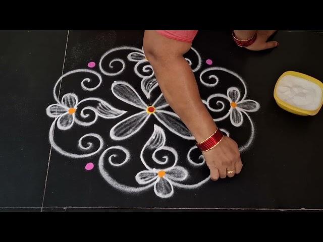 daily use rangoli design || simple kolam || daily muggulu || easy rangoli design