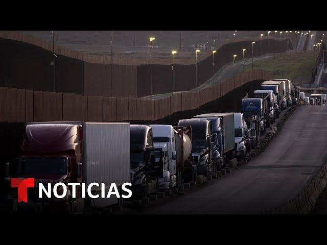 Colas de camiones y aumentos: los aranceles ya tienen sus primeros efectos | Noticias Telemundo