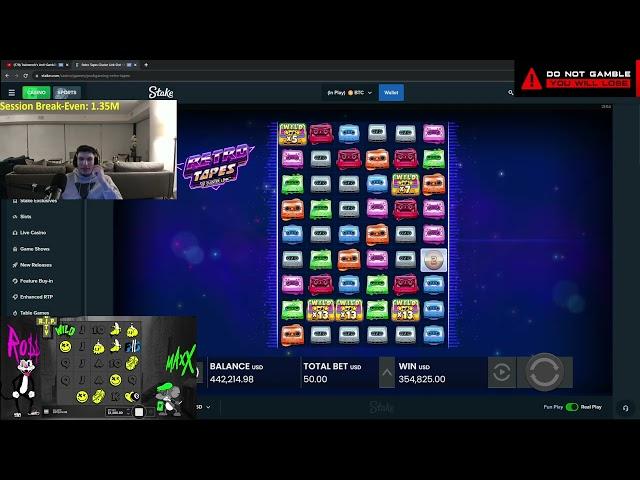 Trainwrecks hit a Breaking 10000x on Retro Tapes! (MAX WIN BASEGAME)