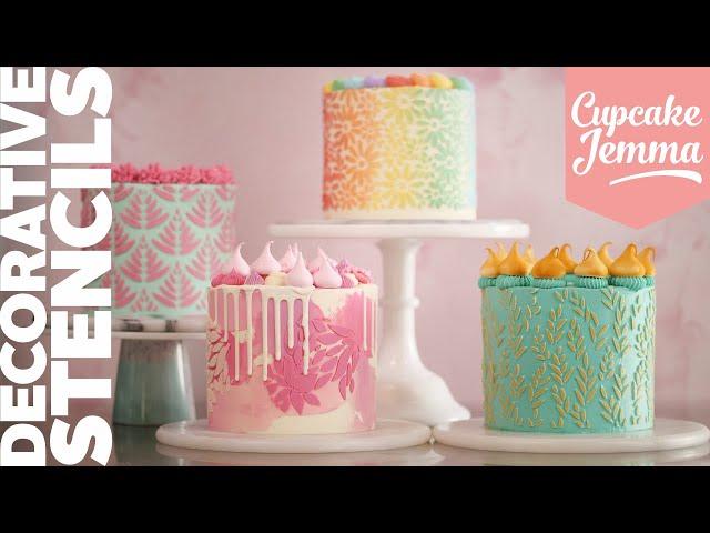 Cake Stencil Decorating Technique Masterclass | Awesome & Easy Cake Decoration | Cupcake Jemma