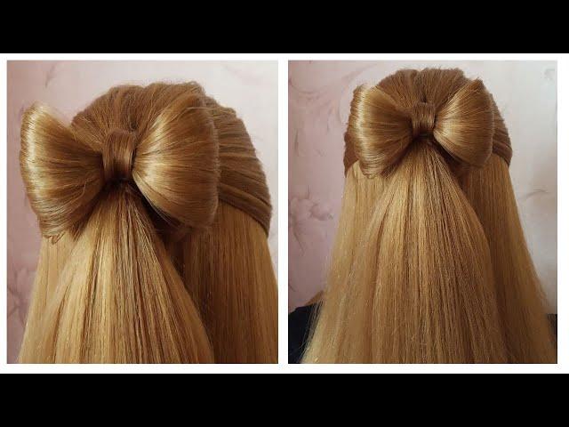 Easy Bow Hairstyle Tutorial  Cute Hairstyle for College Girls  Coiffure avec Noeud Papillon