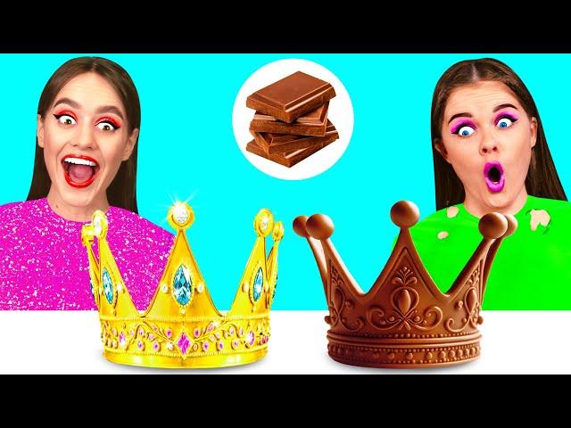 Drahé vs Levné Čokoládové Jídlo Výzva | Zábavné Potravinové Výzvy DaRaDa Challenge