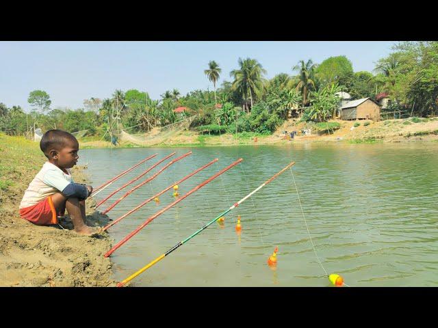 Best Hook fishing 2022|Little Boy hunting fish by fish hook From beautiful naturePart-24