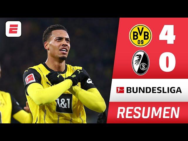 DORTMUND GOLEÓ sin PIEDAD 4-0 al Freiburg y sigue subiendo el la tabla | RESUMEN | Bundesliga