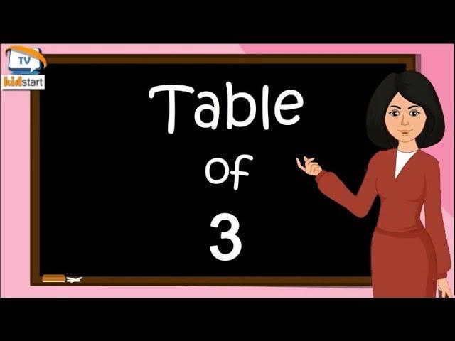 multiplication table of 3,  Learn Multiplication Table of three 3 x 1 = 3, Table of 3