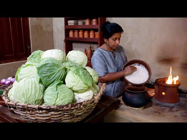 Village Cabbage Recipes ️ Cabbage Rice with Cabbage Manchurian | Village Cooking | Village Life