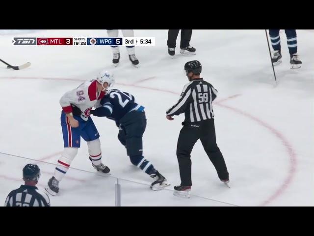 Corey Perry VS Nikolaj Ehlers Fight Montreal Canadiens at Winnipeg Jets