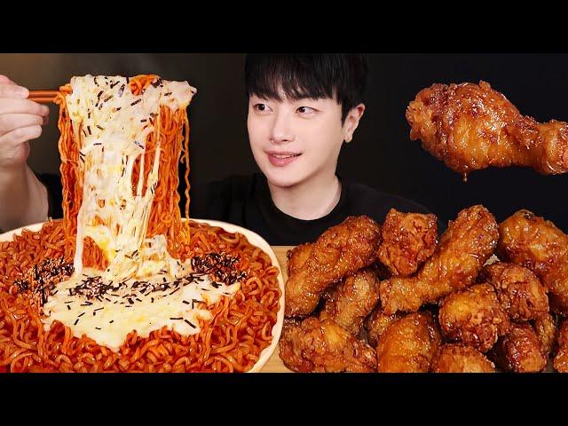 Crunchy Honey Combo Chicken with Spicy Chicken Noodles Mukbang asmr