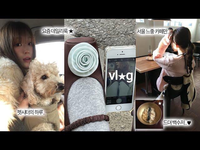 ootd vlog  강아지 분량 80% 브이로그..| 봄 데일리룩 | 봄 네일 | 한남동 카페 | 백수저 식당 | 면서울 후기 | 애견동반카페추천 | 서울인생맛집