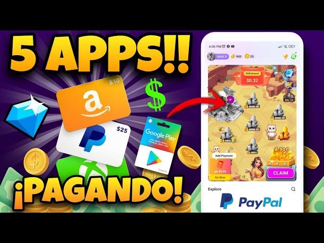 5!  MEJORES Aplicaciones para GANAR DINERO en Paypal, Amazon y Google Play 2025 