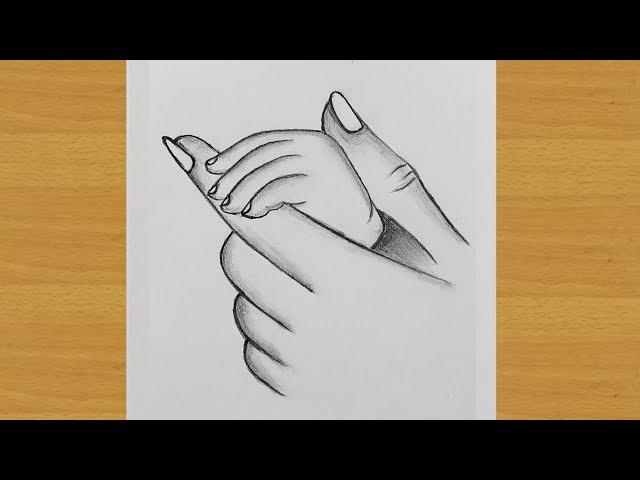 Baby holding mother's finger drawing || pencil sketch||Gali Gali Art ||