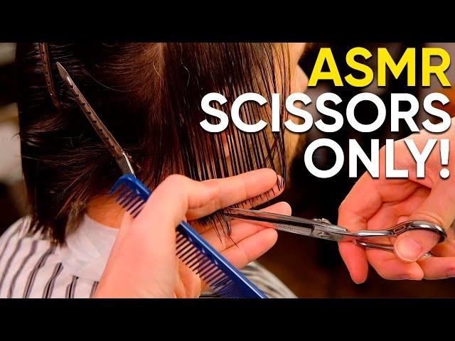 ASMR BARBER  Scissors Only  Middle Length Cut!