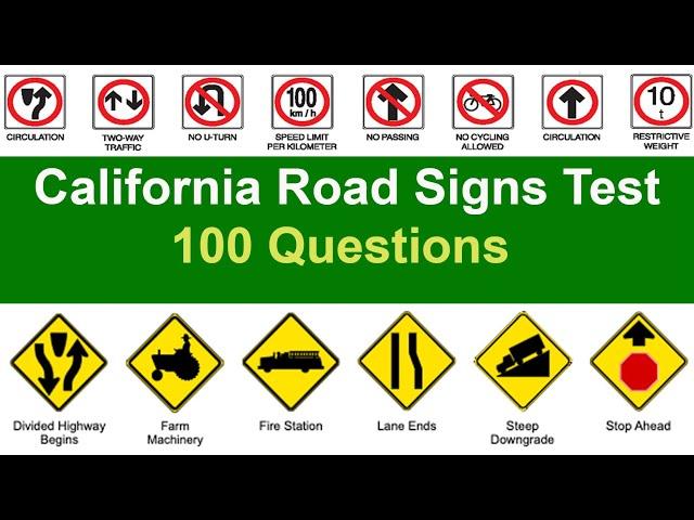 California Road Sign Test - California DMV Written Test 2024 (100 Questions with Explained Answers)