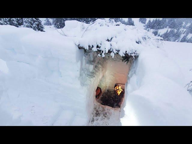 Camping in 16 Winter Bushcraft Shelters