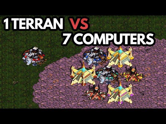 1 Terran vs 7 Computers (Starcraft Remastered)