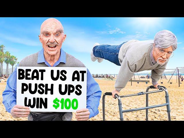 Grandpas Challenge Bodybuilders at Muscle Beach Ft. Heria & Midtbo