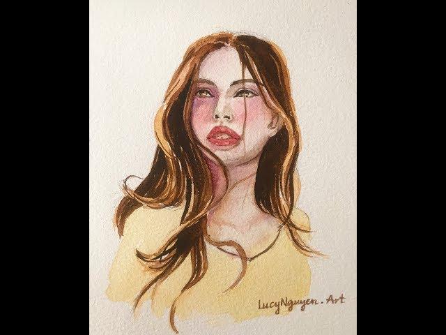 [ Watercolor Process ] Vẽ tranh chân dung bằng màu nước - Watercolor Portrait