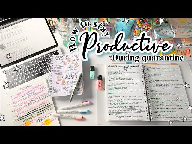 how to stay productive during quarantine + study vlog 