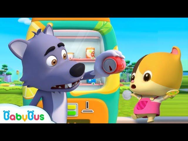 Big Bad Wolf and Drinks Vending Machine | Police Cartoon | Kids Songs | BabyBus Arabic