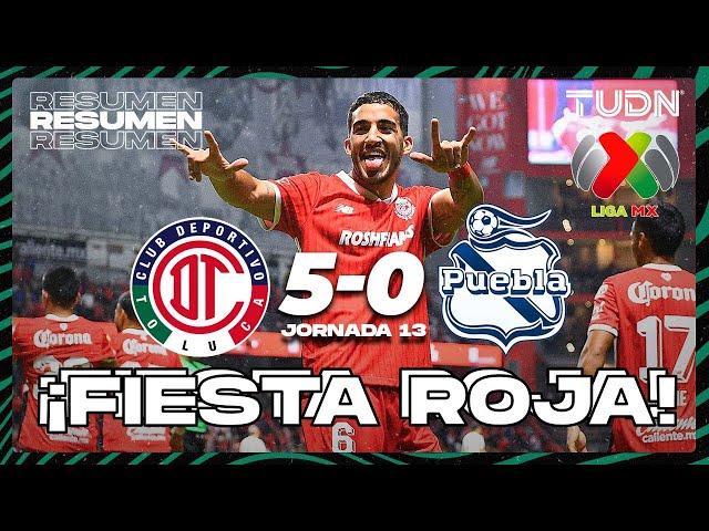 Resumen y goles | Toluca 5-0 Puebla | Liga Mx -AP2024 - J13 | TUDN