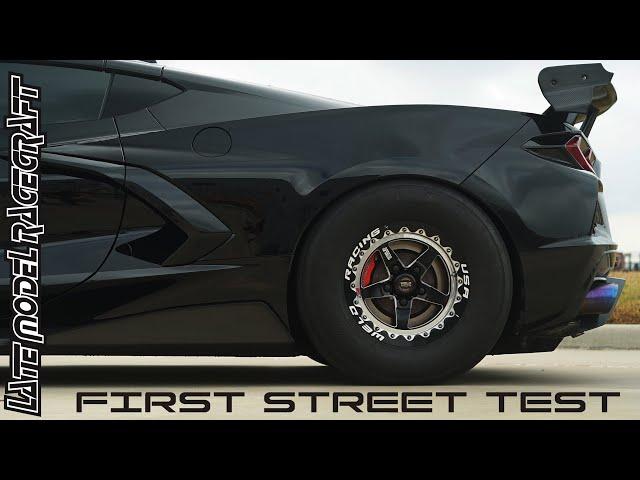 First Street Test in this 1200 RWHP Twin Turbo C8 Corvette- Late Model Racecraft