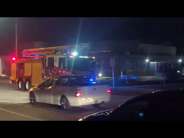 Fire Rescue Victoria - Code 1 Response, Trucks Depart Fire Station