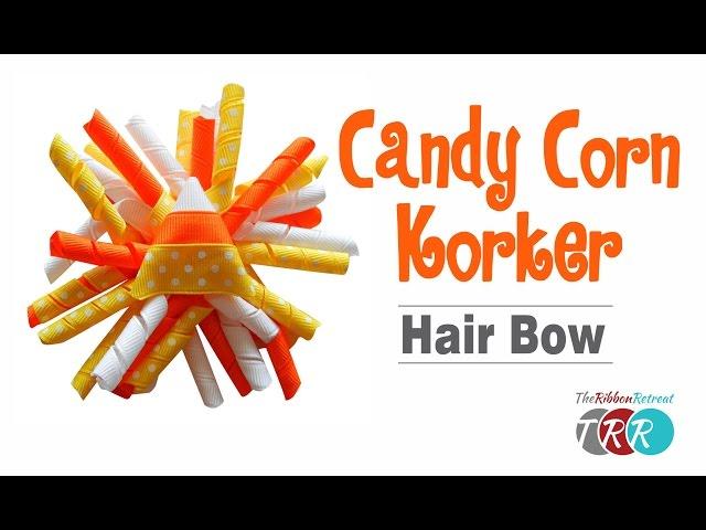 How to Make a Candy Corn Korker Hair Bow - TheRibbonRetreat.com