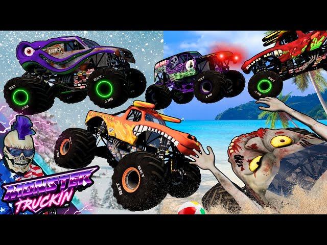 Monster Jam INSANE Racing, Freestyle and High Speed Jumps #69 | BeamNG Drive | Grave Digger